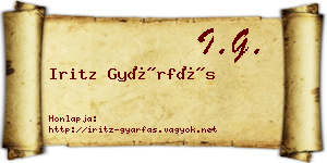 Iritz Gyárfás névjegykártya